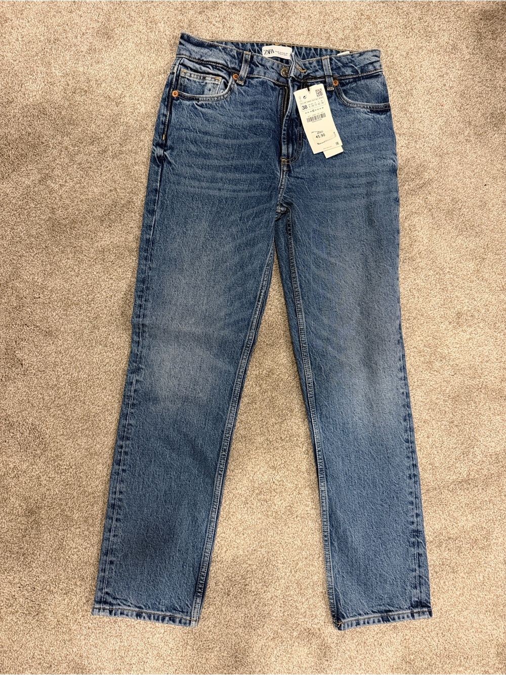 Zara Women Blue Straight-Leg Jeans